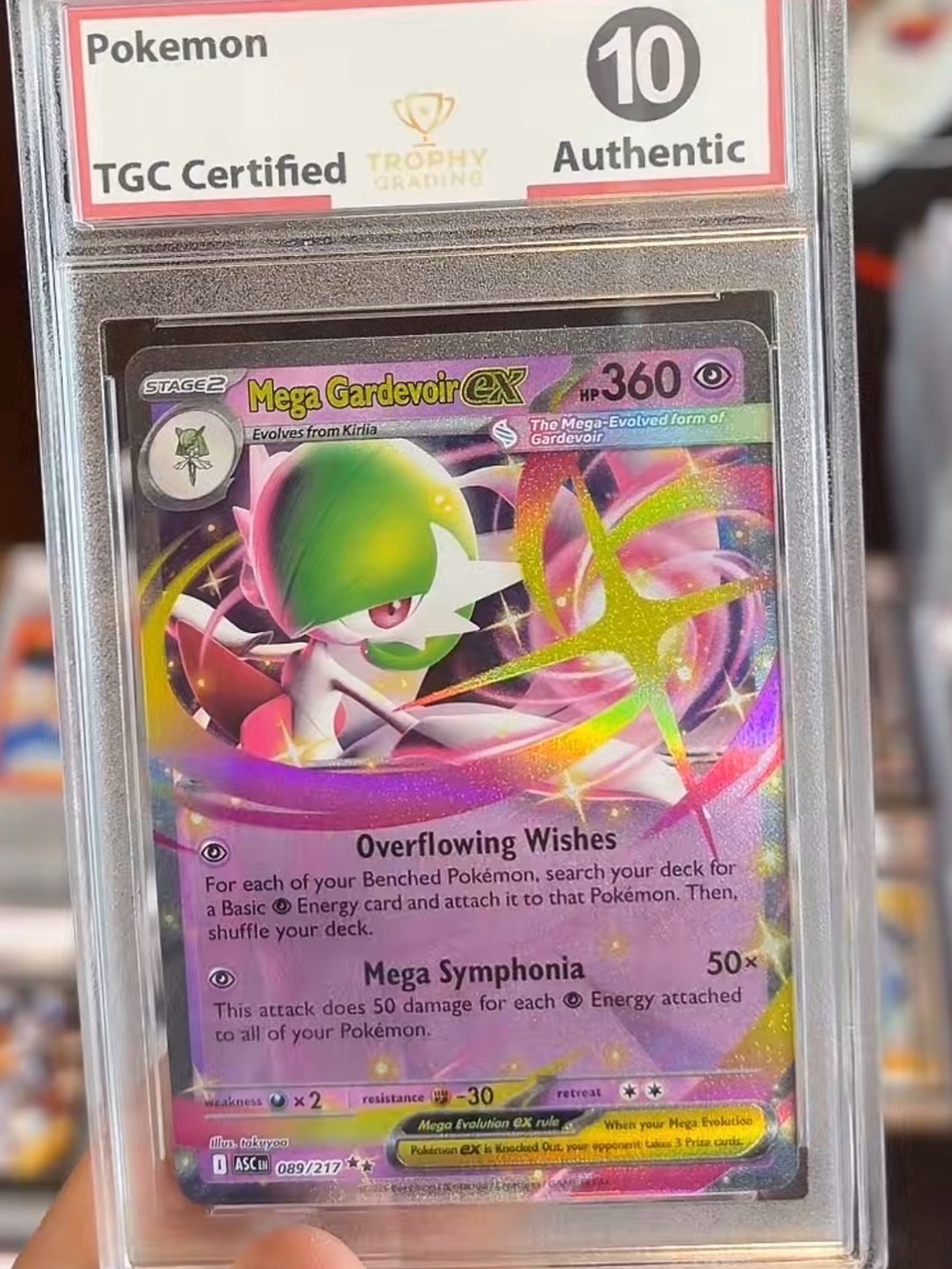 Pokemon Mega Gardevoir EX Holographic Card - Pink, Green